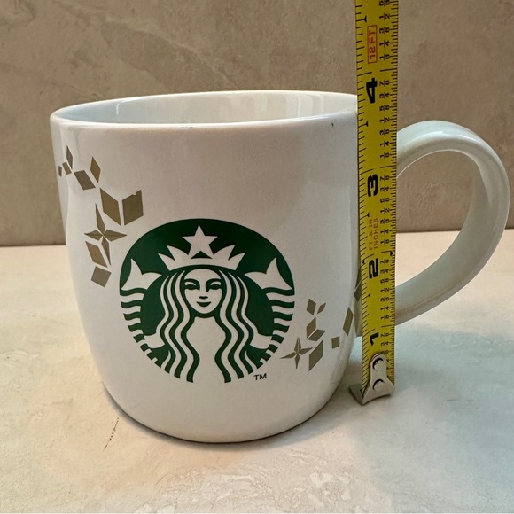 Starbucks 2013 Holiday White and Green Coffee Mug 14oz - Picture 5 of 6